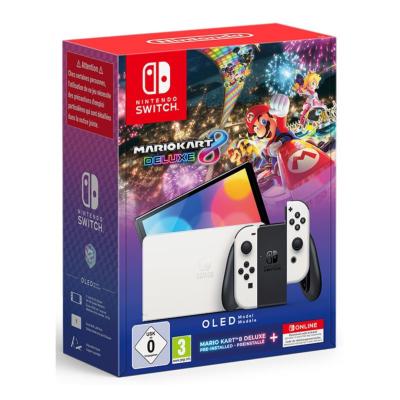 Nintendo Switch OLED (White Joy-Con) + Mario Kart 8 Deluxe + 12 Months N...